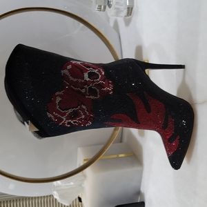 Rhinestone Black and Red Boots 8.5